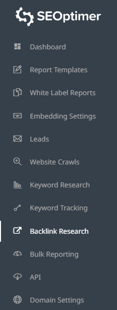 Backlink-Forschung Seoptimer